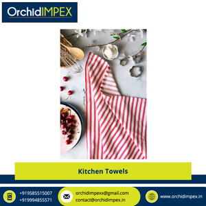 Arrivée en gros coton biologique et tissu éponge Serviette de cuisine Prix du marché de l'Inde Origine pour la vente - Product Image 3