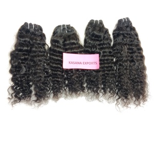 Sin procesar Remy Virgen indio tejido cutícula alineada onda profunda negro Color Natural venta al por mayor extensiones de cabello humano de las mujeres para - Product Image 2