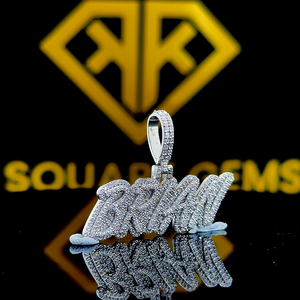 <b>Iced</b> <b>Out</b> <b>Chain</b> With Custom Pendant 18K Rose Gold S925 Sterling Silver Hip Hop Pendant Vvs Moissanite Pendant for Men & Women - Product Image 4
