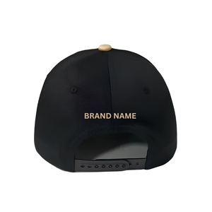 Custom 2-Tone Performance Golf Hat For Men 5-Panel Moisture-Wicking Baseball <b>Cap</b> With Custom Rubber PVC Logo <b>Snapback</b> Closure - Product Image 4