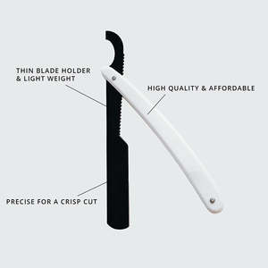 Navaja de Barbero de Acero Inoxidable con Mango de Plástico, Cuchilla Delgada para Barba, para Belleza - Product Image 2