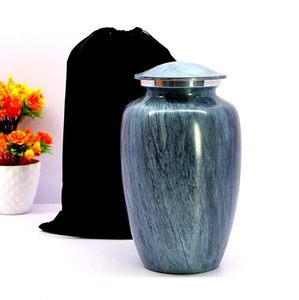 Adult Solid Metal Cremation Urn with Finish & Hand Engraving for Ashes Decorative Burial & Funeral Urns Supplies in India - Product Image 3