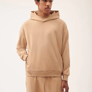 Latest Oversized Blank <b>Light</b> Brown Pullover Blank Hoodies For Men Relaxed Fit Casual Warm Hoodies For Winter Weather - Product Image 1