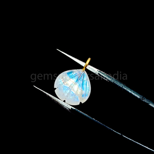 จี้พลอยสลักรูปพระจันทร์สีรุ้งธรรมชาติเปลือกหอยเรียบสำหรับสร้อยคอจี้925ชุบทองสเตอริ่งจำนวนมาก - Product Image 2