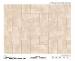 AAA+ Export Quality Heavy Duty Outdoor Hammer <b>Stone</b> Grays 600x600mm Porcelain Tiles 20mm Thickness Non-Slip Sale Europe - Product Image 4