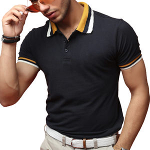 Chemises de golf décontractées respirantes en coton à manches courtes brodées pour hommes, grande taille, personnalisables avec logo OEM, vente en gros - Product Image 4