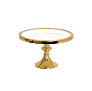 Présentoir de gâteau décoratif élégant de forme ronde en métal fini or pour l'anniversaire événement fête présentoir en gros en vrac - Product Image 6