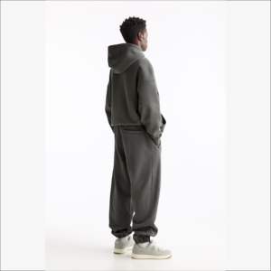 Unisex Cotton Distressed Patch Sweatpants <b>Hoodie</b> Set Fleece Acid Wash Custom Skinny Tracksuit Winter Rhinestone <b>Maternity</b> - Product Image 4