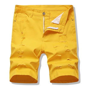 กางเกงขาสั้นผ้ายีนส์ของผู้ชายกางเกงขาสั้นสไตล์ลำลองทำจากผ้าฝ้าย100% เป็นมิตรกับสิ่งแวดล้อม - Product Image 1