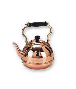 Artisan copper <b>kettle</b> with mirror shine and thick base great for countertop decor or <b>vintage</b> kitchen styling - Product Image 5