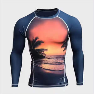 Hombre BJJ Rash Guard manga corta con impresión por sublimación poliéster Spandex duradero hecho en Pakistán - Product Image 1
