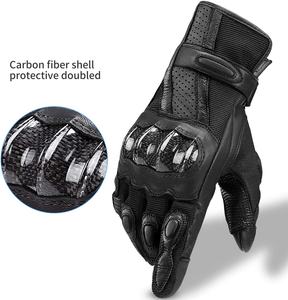 Guantes de carreras de impacto de cuero personalizados OEM dedo completo transpirable para hombres adultos - Product Image 3