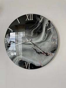 HORLOGE MURALE EN RÉSINE EPOXY GLITTERS Résine EPOXY Salon meilleur qulatiye Meubles Décoration intérieure Horloge murale personnalisée meilleur - Product Image 2