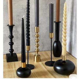 Bougeoirs de pilier d'or en métal de conception fantaisie pour la maison mariage salle à manger décoration de table pilier de bougie - Product Image 3