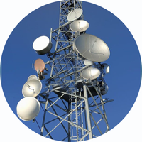 Tour de communication à 3 pieds galvanisée à chaud pour antenne panneau cellulaire MIMO/GSM avec 2 connecteurs N femelles et bornes N femelles