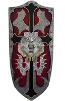 Ensemble de samouraï Viking médiéval Bouclier facial Lion Vintage Guerrier Trident Bouclier Arme Prop pour l'utilisation du jeu Anime