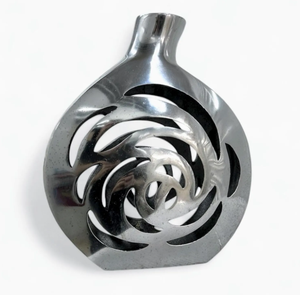 Florero de Metal de Aluminio Plateado Antiguo de Diseño Moderno con Acabado Personalizado y Base para Decoración del Hogar - Product Image 2