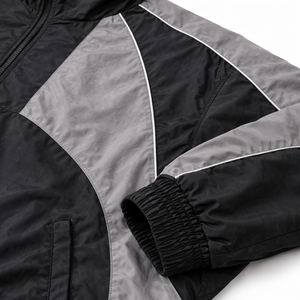 Men’s <b>Black</b> Grey <b>Windbreaker</b> Tracksuit Set Lightweight Nylon Track Suit Full Zip Jacket Jogger Pants Custom Logo OEM ODM - Product Image 6