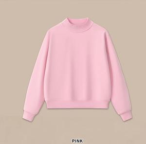OEM Custom High Quality Polyester/Cotton French Varsity Oversized <b>Yoga</b> Reversible Women's Mockneck Long Front <b>Sweatshirt</b> Winter - Product Image 4