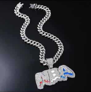 Pendentif personnalisé entièrement serti de moissanite, plaqué or, coupe ronde, bijoux en diamant de style hip-hop, unisexe - Product Image 4