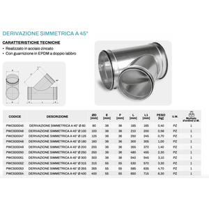 Tecnosystemi 45 Ramo Simmetrico per Sistemi HVAC per Condotti Circolari - Product Image 2