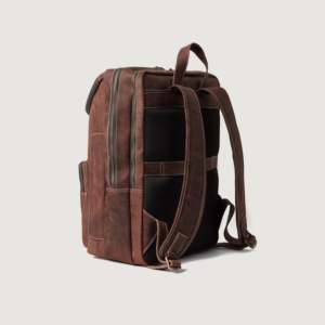 Bedford Vintage Distressed Brown Leather <b>Backpack</b> Durable <b>Strap</b> Lightweight Anti-Theft Polyester Cotton Lining for Daily Outdoor - Product Image 3