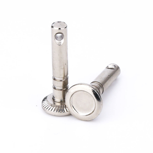 Pasador de acero al carbono con orificio, cabeza plana, base dentada, eje cilíndrico, perno de localización de 35 mm sin arandela - Product Image 1