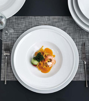 Ensemble d'assiettes en céramique personnalisable Assiette à pâtes à pizza en porcelaine écologique Logo personnalisé pour la vaisselle de l'hôtel et du restaurant