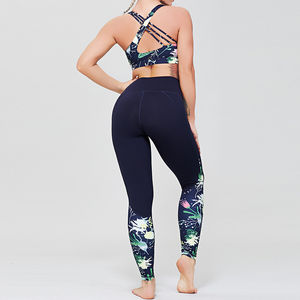 Vêtements de sport personnalisés pour femmes Débardeur de fitness sans couture Ensemble d'entraînement côtelé Running Fitness Sports Yoga ensembles - Product Image 4