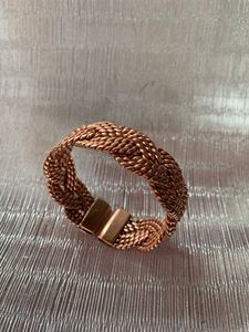 Pulsera clásica de cobre puro para hombre, diseño de cuerda trenzada, brazalete pesado, Pulseras de Moda Vintage, brazaletes de Yoga de terapia de ágata, bandas gratis - Product Image 5