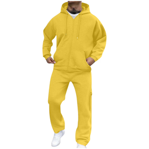 Ensemble de survêtement sportif pour homme, streetwear décontracté, personnalisable, logo imprimé, poids lourd, taille XL et plus, hiver 2025, respirant - Product Image 1