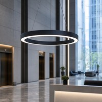 Lustre LED pour hall d'entrée de bureau, éclairage circulaire de bureau, luminaire suspendu LED rond de 1000 mm, grande entrée