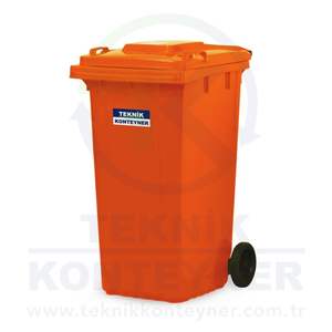 Gran oferta de lujo de acero naranja y plástico 240L contenedor de basura de la mejor calidad cubo de basura de pie de inducción para exteriores - Product Image 3