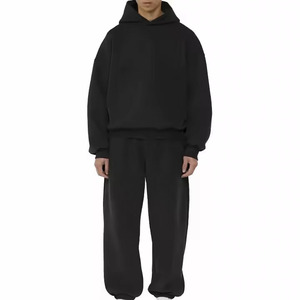 Streetwear en éponge française lourd personnalisé pour l'hiver sweat à capuche surdimensionné avec impression numérique en molleton de coton épais teint en plaine - Product Image 3