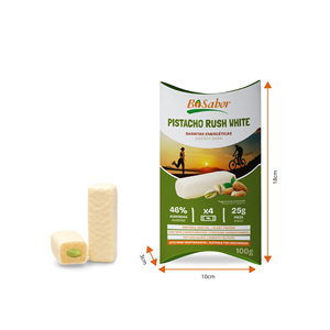 Pistacho Rush White Bisabor Almond Energy Bar: Barretta Energetica al Pistacchio con Rivestimento Bianco, Snack Salutare per Atleti, Confezione da 4x25g - Product Image 2
