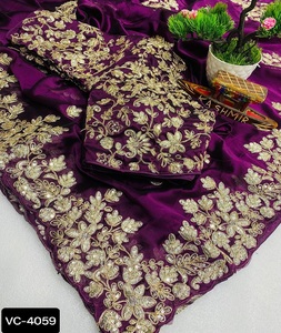 Nouveau Designer Georgette Saree avec Rangoli Soie Entièrement Cousu Taille Libre Blouse et Multi Couleur Disponible pour Wedding Wear Sari - Product Image 1