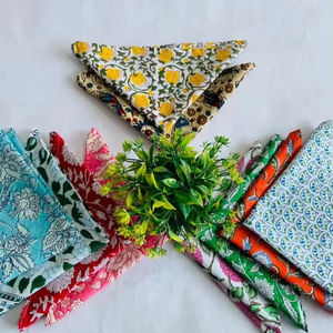 Serviettes en lin florales vintage faites à la main serviettes en tissu réutilisables modernes pour la maison mariages événements restaurants hôtels-vente en gros lot - Product Image 1