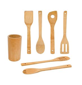 Juego de utensilios de cocina de madera con cuchara ranurada de bambú con tubo de transporte directamente de Vietnam - Product Image 1