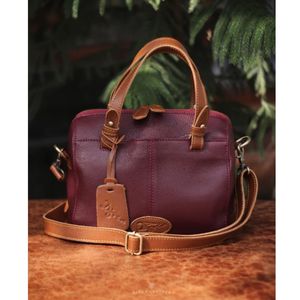 Multi-Tone Leather <b>Handbag</b> Full Grain Leather <b>Satchel</b> with Detachable Shoulder Strap Compact Leather <b>Handbag</b> From Indonesia - Product Image 5