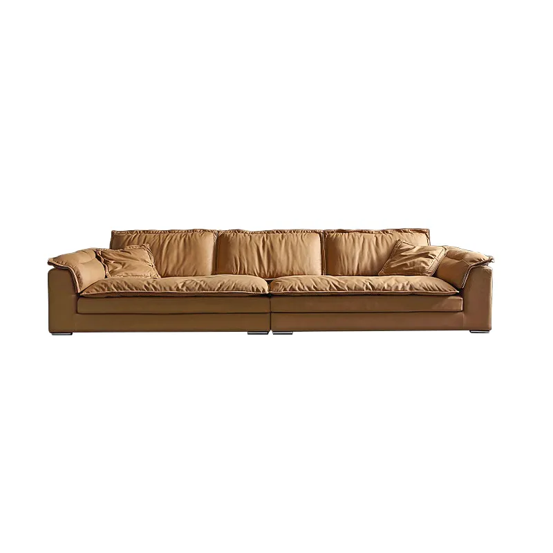 Оранжевый диван, покрытый высококачественным корейским войлочным материалом, диван для гостиной с удобной съемной подушкой