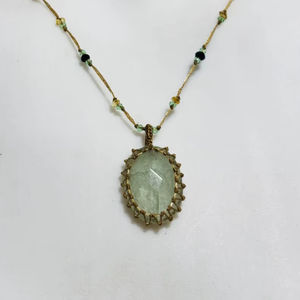 Supar Qualité belle pierre Macramé Enfileur Pierre Précieuse Pendentif Fabrication de Bijoux Fournitures pour DIY En Vrac - Product Image 1