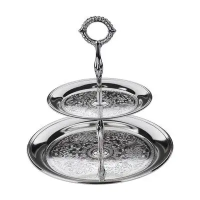 Roestvrijstalen Ronde Gebak & Cake Stand Vorm Gebak Bakgereedschap Mousse 2 Tier Cake Stand Aangepast Logo Met Lage Prijs