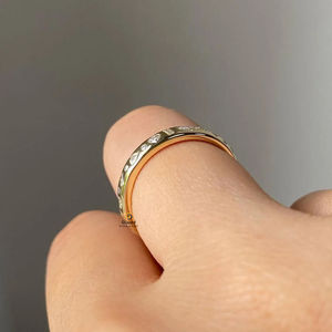 Bague de mariage en argent sterling 925 faite à la main pour l'éternité complète améliorée avec des diamants de couleur VVs D cultivés à plusieurs coupes - Product Image 2