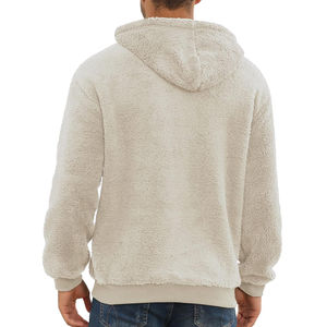 Top luxe personnalisé Streetwear polaire 100% coton demi fermeture éclair poids lourd surdimensionné hommes sweats à capuche zippés au prix de gros - Product Image 2