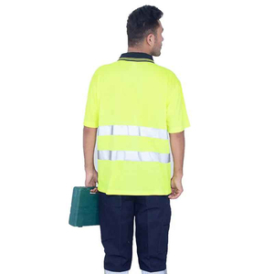 Vente en gros Polyester personnalisé ANSI Classe 1 Haute visibilité Jaune LED Flash Imperméable Durable Polos de sécurité Manches longues Vêtements de travail - Product Image 5