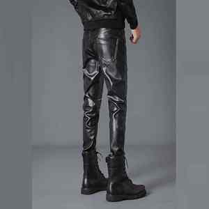 Pantalones de Cuero Auténtico para Hombre, Estilo Punk, Vaqueros, Pantalones BLUFF, Pantalones de Motociclista, Cuero - Product Image 2