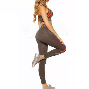 Gimnasio de alta calidad Fitness Conjunto de yoga sin costuras Mujeres 2 piezas Conjunto de yoga sin costuras Deportes Gimnasio Desgaste Conjunto de yoga - Product Image 4