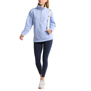 Sudadera con capucha informal con cremallera de cuarto de punto acanalado de gran tamaño para mujer para invierno - Product Image 3