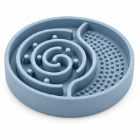 Gamelle pour chien à double zone en silicone, gamelle à lécher pour aliments humides, gamelle à alimentation lente pour chiens, pour croquettes et aliments humides, facile à nettoyer, pour usage quotidien