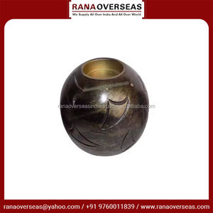 Support de lumière de thé votif ovale en bois décoratif de Super qualité avec la conception gravée pour la fête de Noël et les événements - Product Image 5